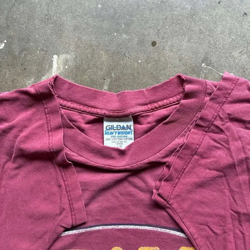 Vintage 1990’s Gildan Heavyweight Spam Classic Graphic T-Shirt Burgundy Large